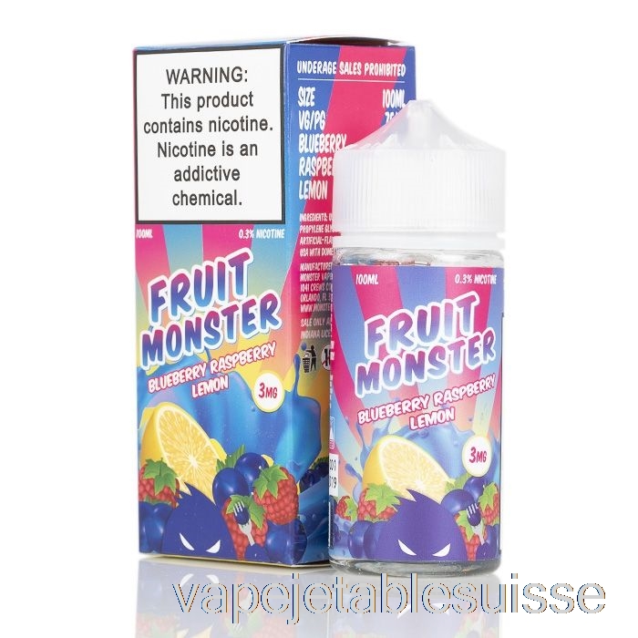 Vape Suisse Myrtille Framboise Citron - Fruit Monster - 100ml 3mg